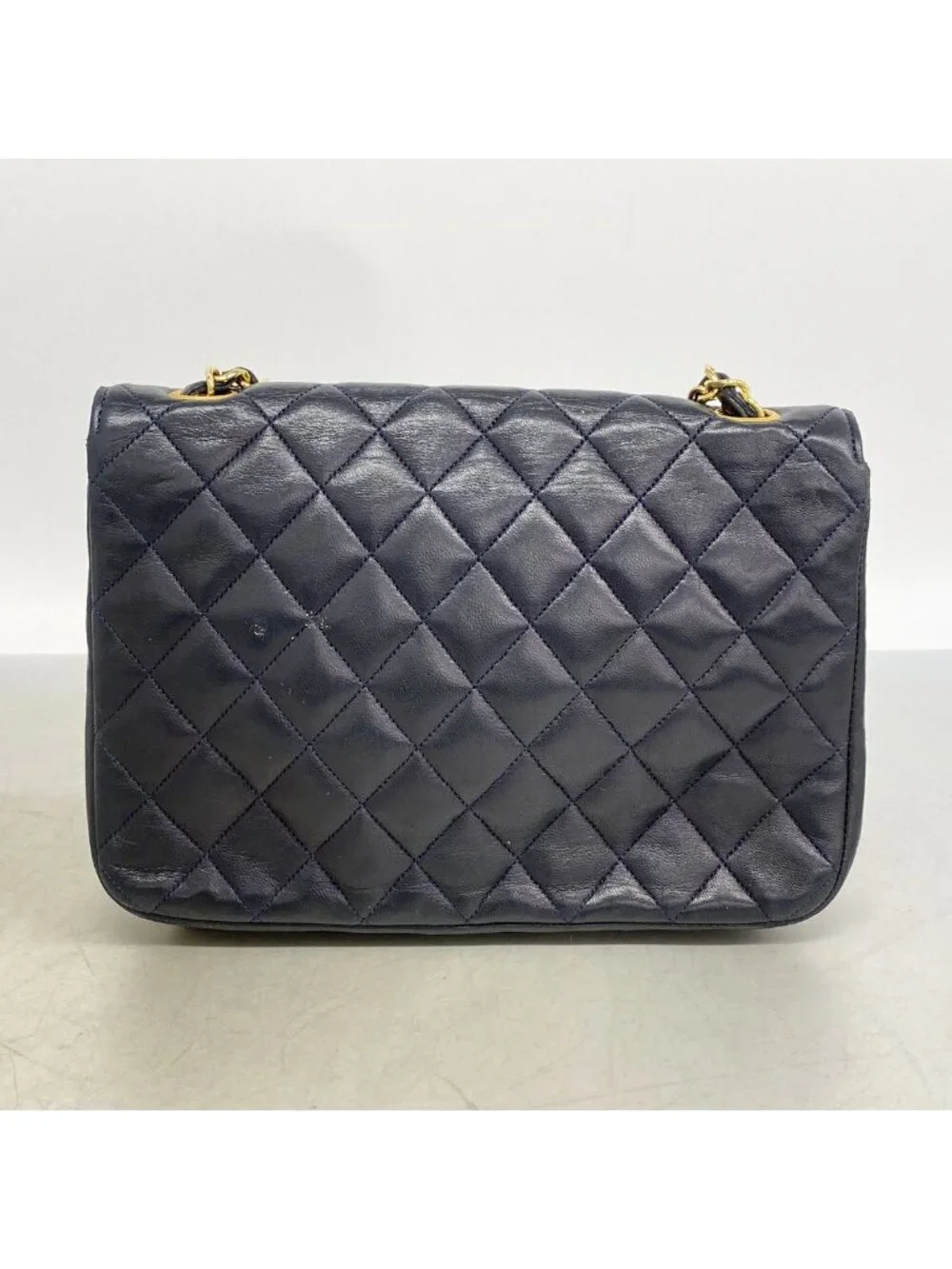 Chanel Shoulder Bag Quilted Lambskin Black Gold